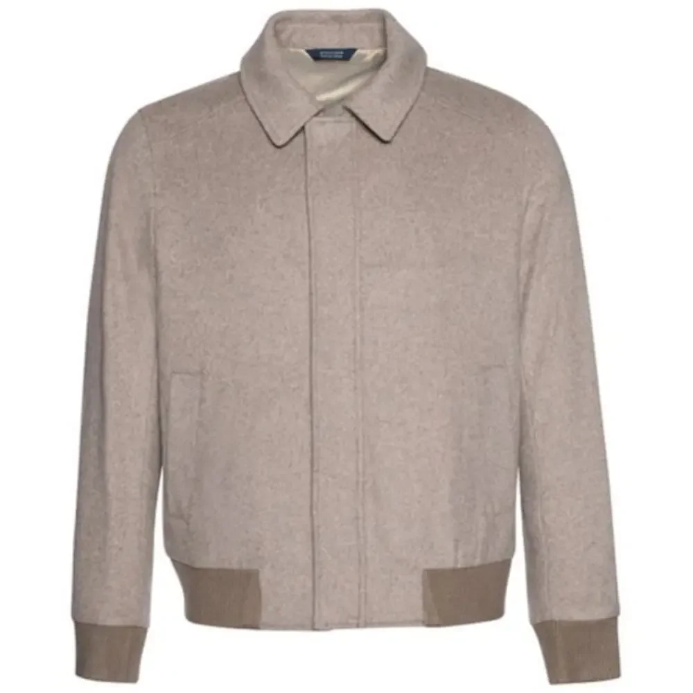 Cardinal of Canada Wool Blend Bomber Jacket In Oatmeal, Size Large